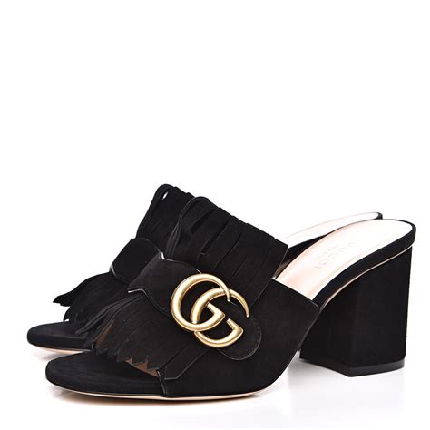 gucci marmont mid heel slide|Gucci Marmont gg ankle strap.